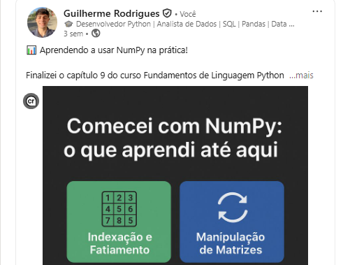 Capa do Post: 📊 Estudando NumPy de forma prática